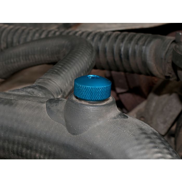 Aluminium Bleed Screw for TD5 Top Hose - Blue