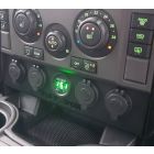 Tuff-Rok Discovery 3 Stainless steel Power out Dashboard panel - Green LED