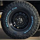235/85R16 BF Goodrich All Terrain T/A KO2 Tyre Fitted and Balanced on 16x6.5" Black Wolf Wheel - Writing on the Outside - TYRE CURRENTLY OUT OF STOCK - NO DUE DATE 