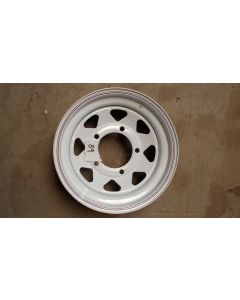 15x8 White Eight Spoke - CLEARANCE89 - SCUFFED + CHIPPED FRONT + REAR - +8MM OFFSET