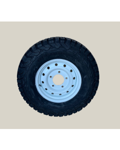 235/85R16 BF Goodrich All Terrain T/A KO2 Tyre Fitted and Balanced on 16x6.5" White Wolf Wheel - Writing on the Inside - TYRE CURRENTLY OUT OF STOCK - NO DUE DATE 