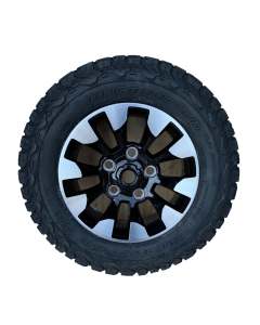 265/65R18 BF Goodrich All Terrain T/A KO2 tyre fitted and balanced on 18x8in Sawtooth Style Special Edition Alloy Wheel (DA6635)(inc. nuts and centre caps)(Writing on the Inside)  - TYRE CURRENTLY OUT OF STOCK - NO DUE DATE 