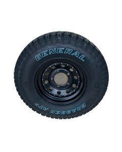 235/85R16 General Grabber AT3 All Terrain Tyre Fitted and Balanced on 16x7 Black modular Wheel - Writing on the outside 