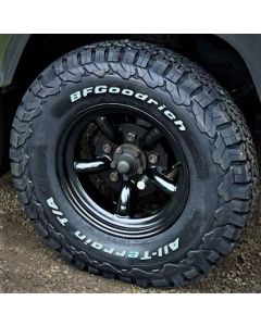 235/85r16 BF Goodrich All Terrain T/A KO2 Tyre Fitted and Balanced on 16x7 Tubular 5 Spoke Steel Wheel - Writing on the Outside -  WHEEL CURRENTLY OUT OF STOCK - NO DUE DATE 