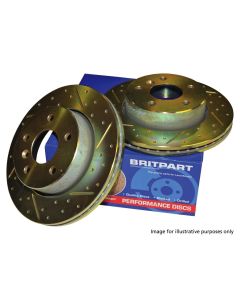 Britpart Performance Front Brake Discs (pair) - slotted and drilled