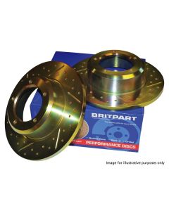Britpart Performance Rear Brake Discs (pair) - slotted and drilled