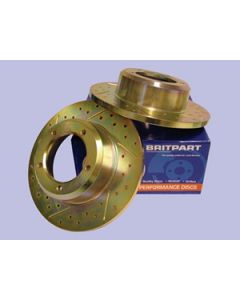 Britpart Slotted and Drilled Rear Brake Discs - pair - CLEARANCE  - PERFECT NEW DISCS - TATTY BOX