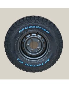 235/85R16 BF Goodrich All Terrain T/A KO2 Tyre Fitted and Balanced on 16x6.5" Anthracite Wolf Wheel - Writing on the Outside - TYRE CURRENTLY OUT OF STOCK - NO DUE DATE  