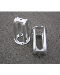 Heavy duty tubular front shock absorber turrets (pair) - Galvanised 